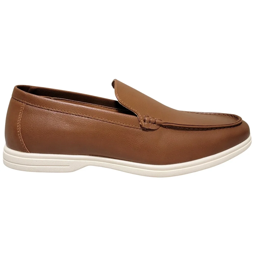 Alfani Men Slip On Moc Toe Loafers Porter Size US 12M Brown Faux Leather